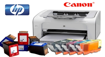 Melnās vai trīskrāsu tintes kārtridža uzpilde "Canon" vai "HP" printeriem datorservisā "Remonti.lv"-60%