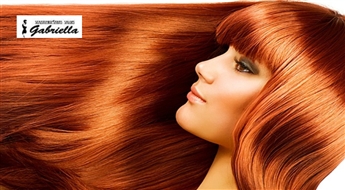 Salons GABRIELLA: Matu griezums + krāsošana (vienā tonī) + viegla ieveidošana ar 54%atlaidi!