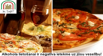 Visgardākā pica tieši no krāsns + glāze aromātiska vīna mājīgā itāļu restorānā Antica Roma