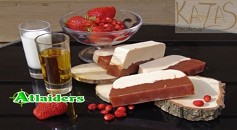 Нежная кожа и чудесный клубничный аромат! Клубничное мыло c козьим молоком со скидкой 50%!