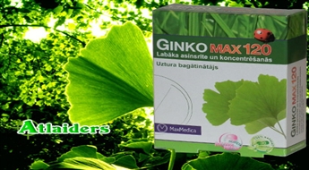 Улучшенное кровообращение и концентрация! Пищевая добавка GINKO MAX 120 со скидкой 50% - сейчас всего 3,59 лата!