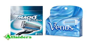 Кассеты для бритья Gillette „Venus” для женщин со скидкой 45%, всего за 5,50 латов, или кассеты для бритья Gillette „Mach 3 Turbo” для мужчин со скидкой 53%, всего за 9 латов!