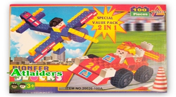 Для развития и веселья ребенка! Игра-конструктор "Pioneer Blocks" - 100 деталей для строительства автомобилей и самолетов – всего за 1,99 лата!