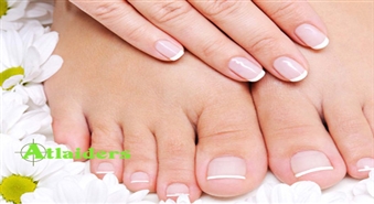 Профессиональный классический маникюр и педикюр + Стойкое покрытие Gelish со скидкой 47% и в подарок массаж рук и стоп!
