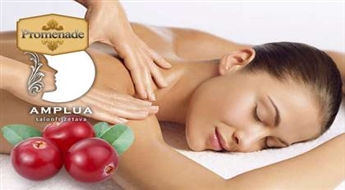 Тонизирующий клюквенный SPA-ритуал: пилинг, массаж и обертывание в салоне "Amplua"! Доза витамина С на всю зиму!