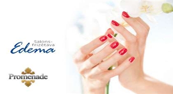 Klasiskais manikīrs + Gelish  lakas pārklājums + parafīna terapija rokām  salonā „Edema” ar  atlaidi 53% par 7.50 Ls!