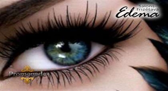 Идеальные ресницы надолго! Наращивание ресниц Perfect Silk Lashes + коррекция бровей в подарок от салона "Edema" co скидкой 56% всего за 11 Ls!