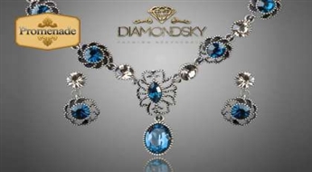 Экслюзивное предложение! Комплект бижутерии с камнями Swarovski Elements™ и серебренным напылением в винтажном стиле!