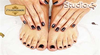 Komplekts koptām rokām un kājām! Klaliskais pedikīrs ar Gelish + klasiskais manikīrs ar Gelish laku par 50% lētāk!