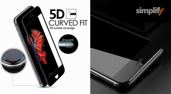 Aizsargstikls 5D priekš iPhone (Melns)