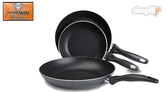 3 nepiedegošā pārklājuma pannu komplekts (Hoffman Elegance)