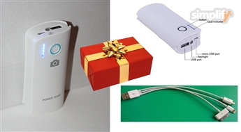 POWER BANK 6000mAh с фонариком - для телефонов и планшетов