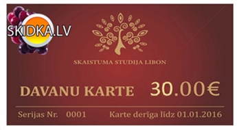 Dāvanu karte jebkurai Jūsu izvelētai procedūrai Skaistuma Studija Libon, 25 eiro!