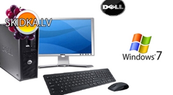 Dators "DELL"  Intel Pentium Dual-Core, Windows 7 + monitors + pele/klaviatūra dāvanā