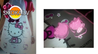 Hello Kitty komplekts – priekšauts un 2 veidu cepumu formiņas.