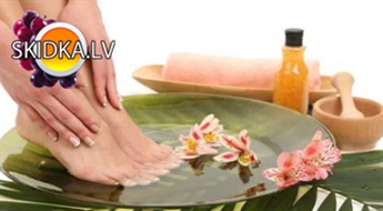 Pedikīrs + Gelish Harmony nagu laka + burbuļvanna + skrubis + sviests salonā "VENEZIA" vai "Eklektik"ar 55% atlaidi!