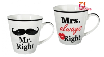 Krūzes diviem «Mr Right & Mrs Always Right» -34%
