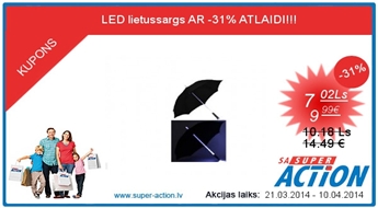 LED lietussargs AR -31% ATLAIDI!!!