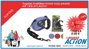 Augstas kvalitātes troses suņu pavada AR 19% ATLAIDI!!!