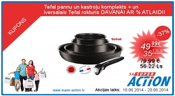 Tefal pannu un kastroļu komplekts +   universālais Tefal rokturis DĀVANĀ! AR 37% ATLAIDI!