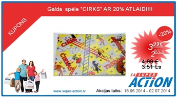 Galda  spēle &quot;CIRKS&quot; AR 20% ATLAIDI!!!