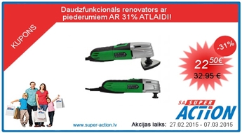 Daudzfunkcionāls renovators ar         piederumiem AR 31% ATLAIDI!