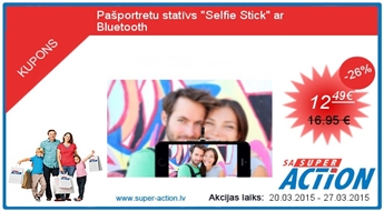 Pašportretu statīvs &quot;Selfie Stick&quot; ar Bluetooth