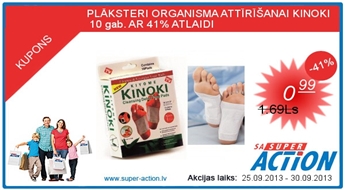 PLĀKSTERI ORGANISMA ATTĪRĪŠANAI KINOKI 10 gab. AR 41% ATLAIDI