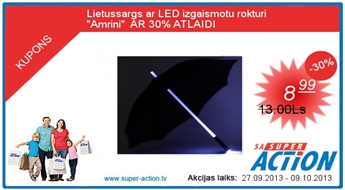 Lietussargs ar LED izgaismotu rokturi &quot;Amrini&quot;  AR 30% ATLAIDI
