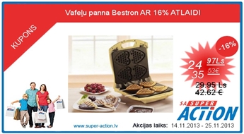 Vafeļu panna Bestron AR 16% ATLAIDI