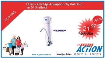 Ūdens attīrītājs Aquaphor Crystal Solo AR 51% ATLAIDI