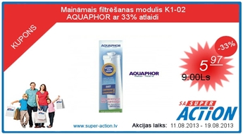 Maināmais filtrēšanas modulis K1-02      AQUAPHOR AR 33% ATLAIDI