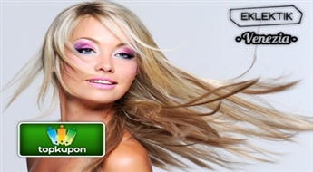 Matu griezums + ieveidošana + šķipsnu balināšana salonā "Venezia" vai "Eklektik" ar 40% atlaidi!