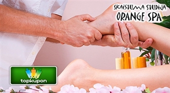 Рефлекторный массаж стоп + имбирный пилинг в студии красоты "Orange Spa" со скидкой 50%!