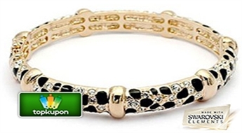 Piedāvājums īstām kaķenēm! Leoparda rokassprādze ar unikālu dizainu, rotātu ar Austrijas Swarovski Elements™ kristāliem.