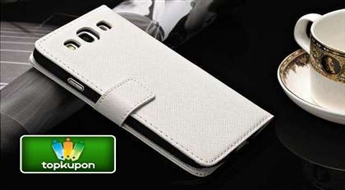 Brīnišķīgs maciņš no pastiprinātās izturības ādas baltā krāsā Jūsu Samsung Galaxy S3!