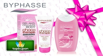 Королевский комплект для ухода за телом: Антицеллюлитный гель BYPHASSE Theraphy "Choco" +  BYPHASSE гель для душа Гранат 500 мл. со скидкой 50%!