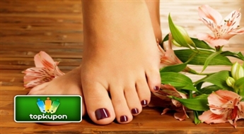 Экспресс педикюр с покрытием лака Gelish с 50 % скидкой!
