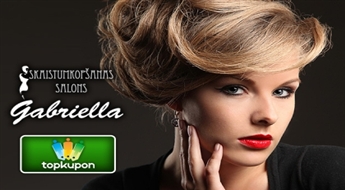 Vakara frizūra + vakara make-up + uzacu korekcija dāvanā salonā "Gabriella"!