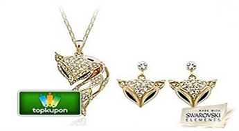 Bižutērijas komplekts "Zelta Lapsiņa" ar košiem  Swarovski Elements™ kristāliem par neticamu cenu!