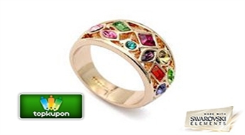 Gredzens "Pavasara Raksts" fantastiska skaistuma ar Swarovski Elements™ kristāliem, kas sevī iesūcis pavasara krāsas!