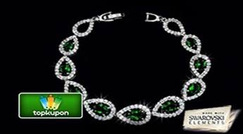 Krāšņa rokassprādze "Mistiskais Smaragds" ar Swarovski Elements™ kristāliem smaragda krāsā, lieliski rotās Jūsu tēlu un padarīs to nepārspējamu!