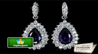 Lieliska kvalitāte un neticams mirdzums - rets auskaru komplekts "Ametista Pilieni" ar zelta pārklājumu, sastāv no liela daudzuma Austrijas Swarovski Elements™ kristāliem.