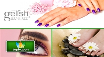 Классический маникюр с покрытие GELISH + spa педикюр с покрытием GELISH + коррекция и покраска бровей в салоне "Venezia" или "Eklekti"!
