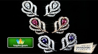 Juvelieru pilnība! Skaisti auskari "Feniksa spalva" ar Swarovski Elements™ kristāliem ar 50% atlaidi!