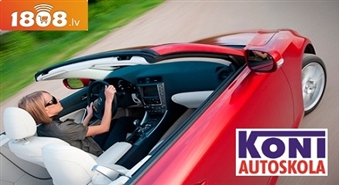 KONI piedāvā apgūt „B” kategorijas apmācības kursu ar 77% atlaidi - tikai par 11.50Ls!