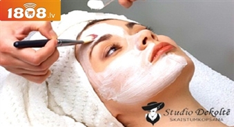 3 pakāpju sejas pīlings, sejas masāža un maska atbilstoši Jūsu ādas tipam salonā Studio Dekoltē ar 50 % atlaidi!
