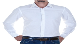 CALVIN KLEIN balts vīriešu krekls ar 67% atlaidi.