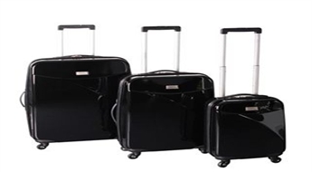 Ietaupi 110,00 LVL Augstas kvalitātes trīs koferu komplekts 100; 62; 32 litri ar 53 % atlaidi (melns)