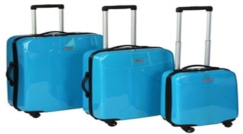 Ietaupi 110,00 LVL Augstas kvalitātes trīs koferu komplekts 100; 62; 32 litri ar 53 % atlaidi (zils)